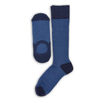 Maddox & Cooper Dress & No-Show 2-Pack featuring blue micro-check patterned dress socks and complementary no-show socks for a polished look.