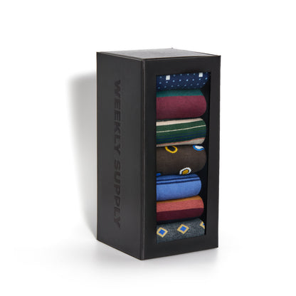 DeadSoxy Fall 2026 seven-pair gift box selection 2 containing Knox, Wells, Hayes, Briggs, Colton, Jasper, Gerald