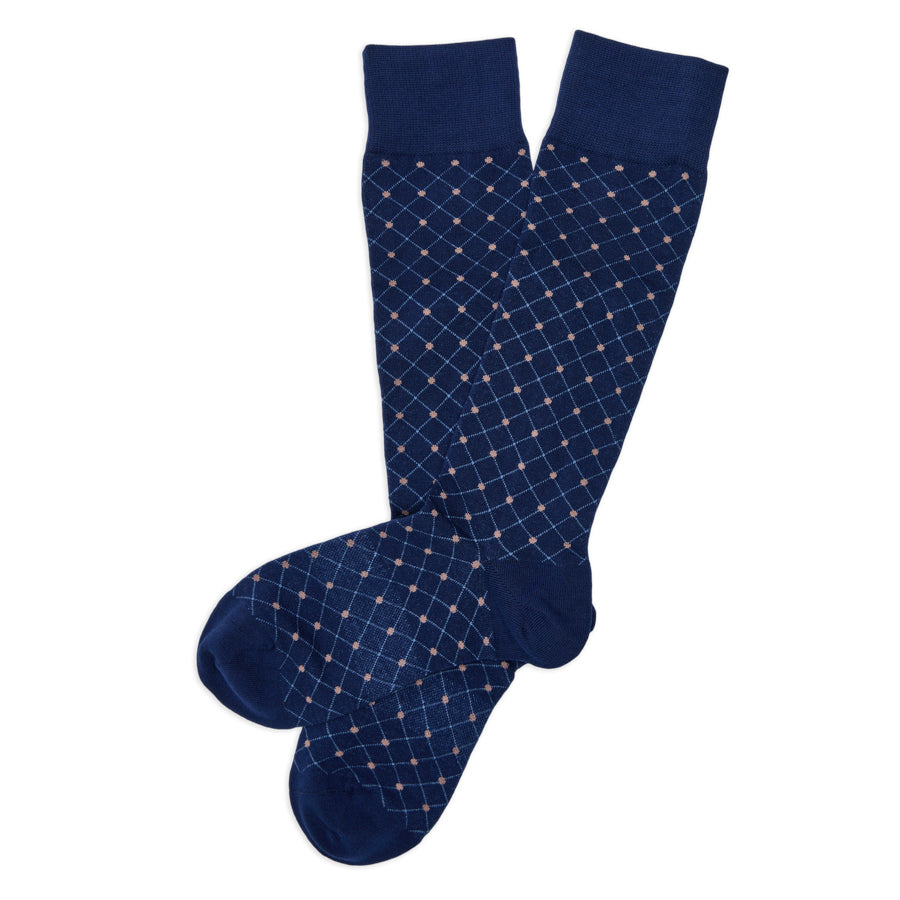 Fuller Dress Socks | Navy Diamond Lattice | DeadSoxy Fuller Dress Socks | Navy Diamond Lattice | DeadSoxy