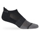 Premium Black Ankle Socks with mesh foot and cushioned footbed on mannequin