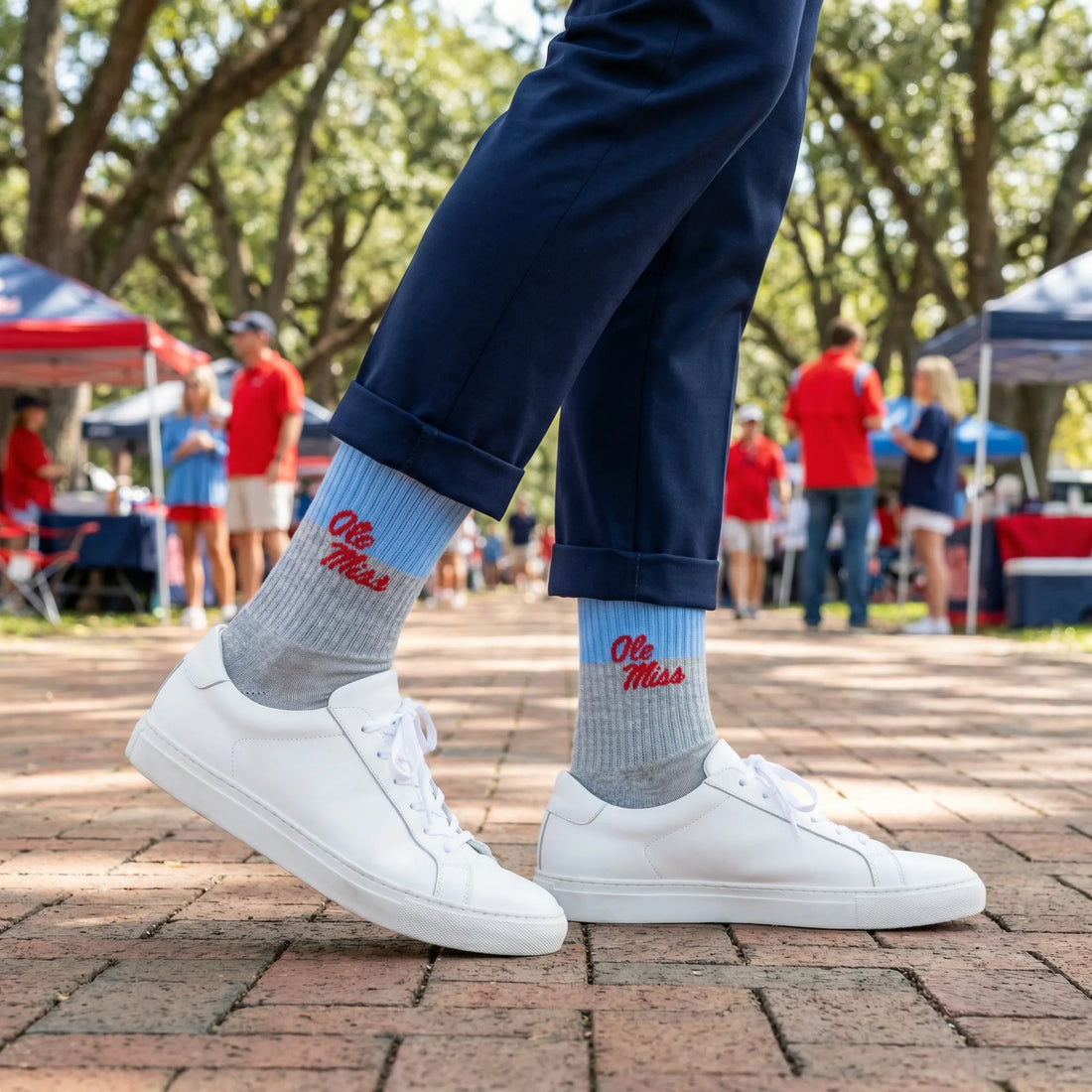 Grey Powder Ole Miss Fifty Casual Crew