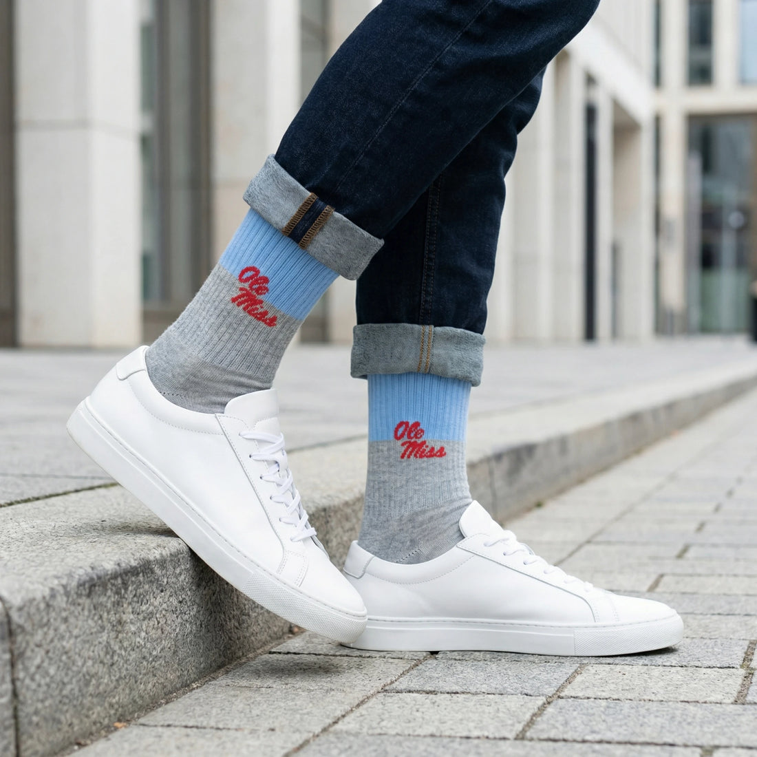Grey Powder Ole Miss Fifty Casual Crew