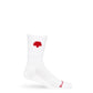 White casual crew socks with The Grove Collective logo on the calf.