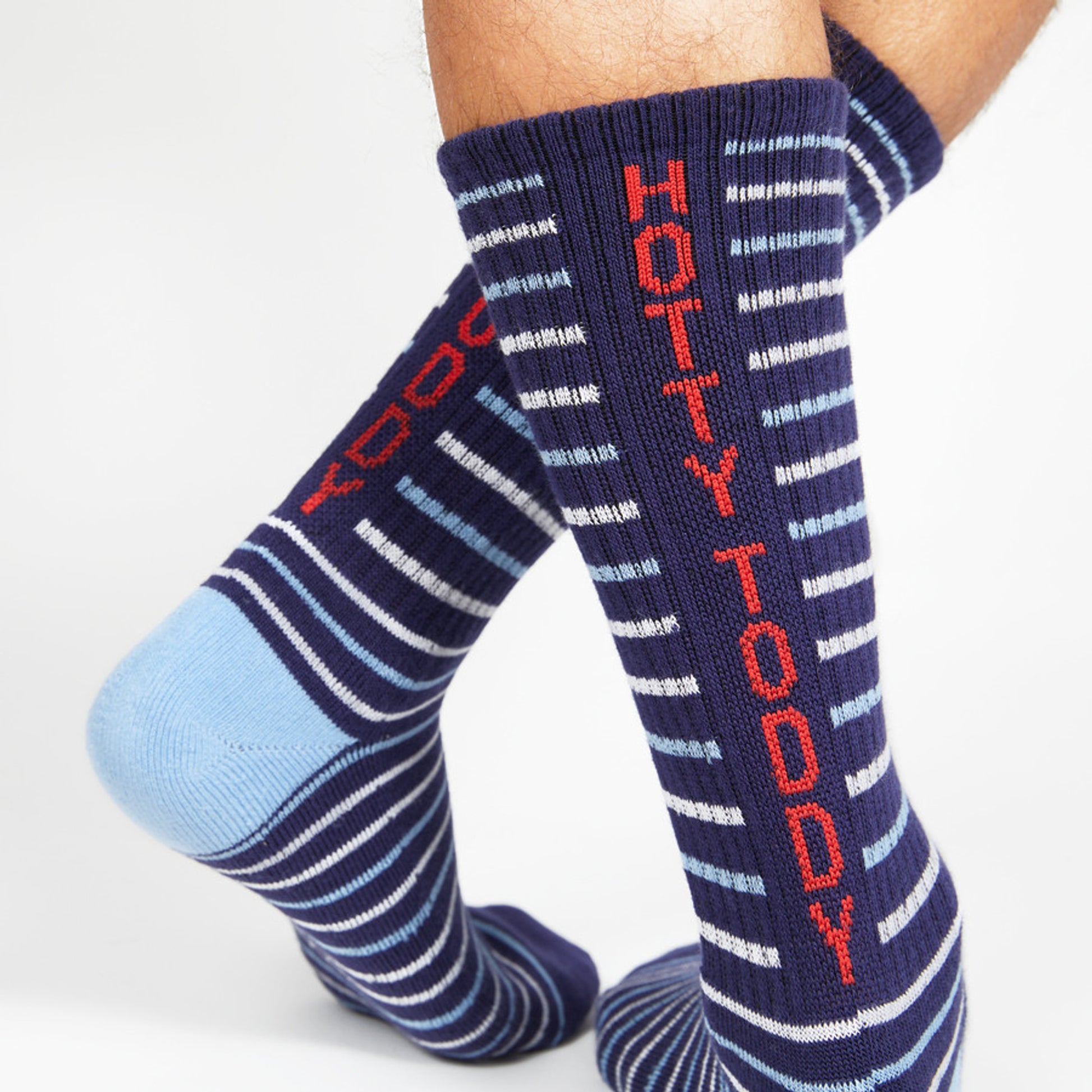 powder blue casual athletic socks with the Ole Miss script on the leg.