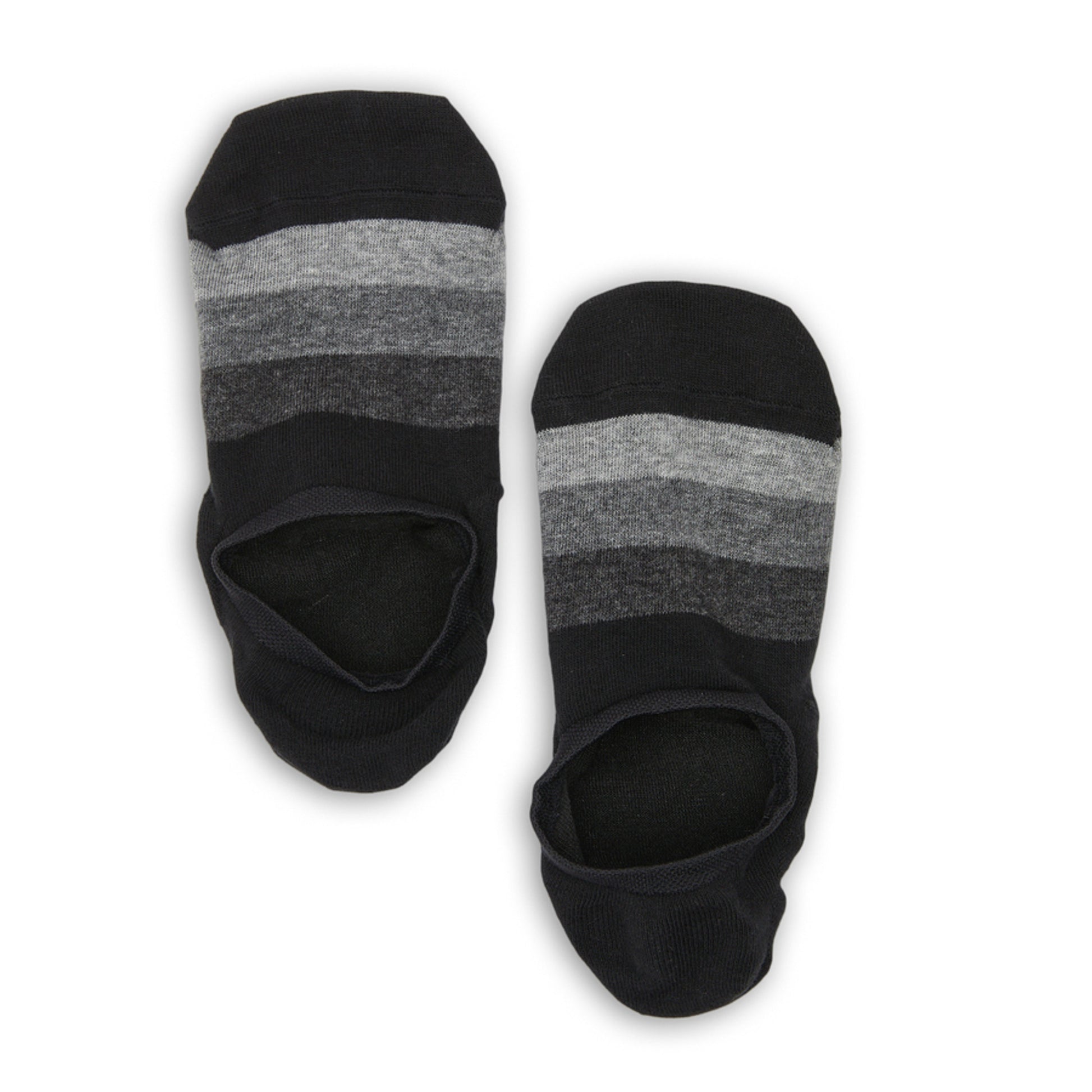 black and grey monochromatic no show socks