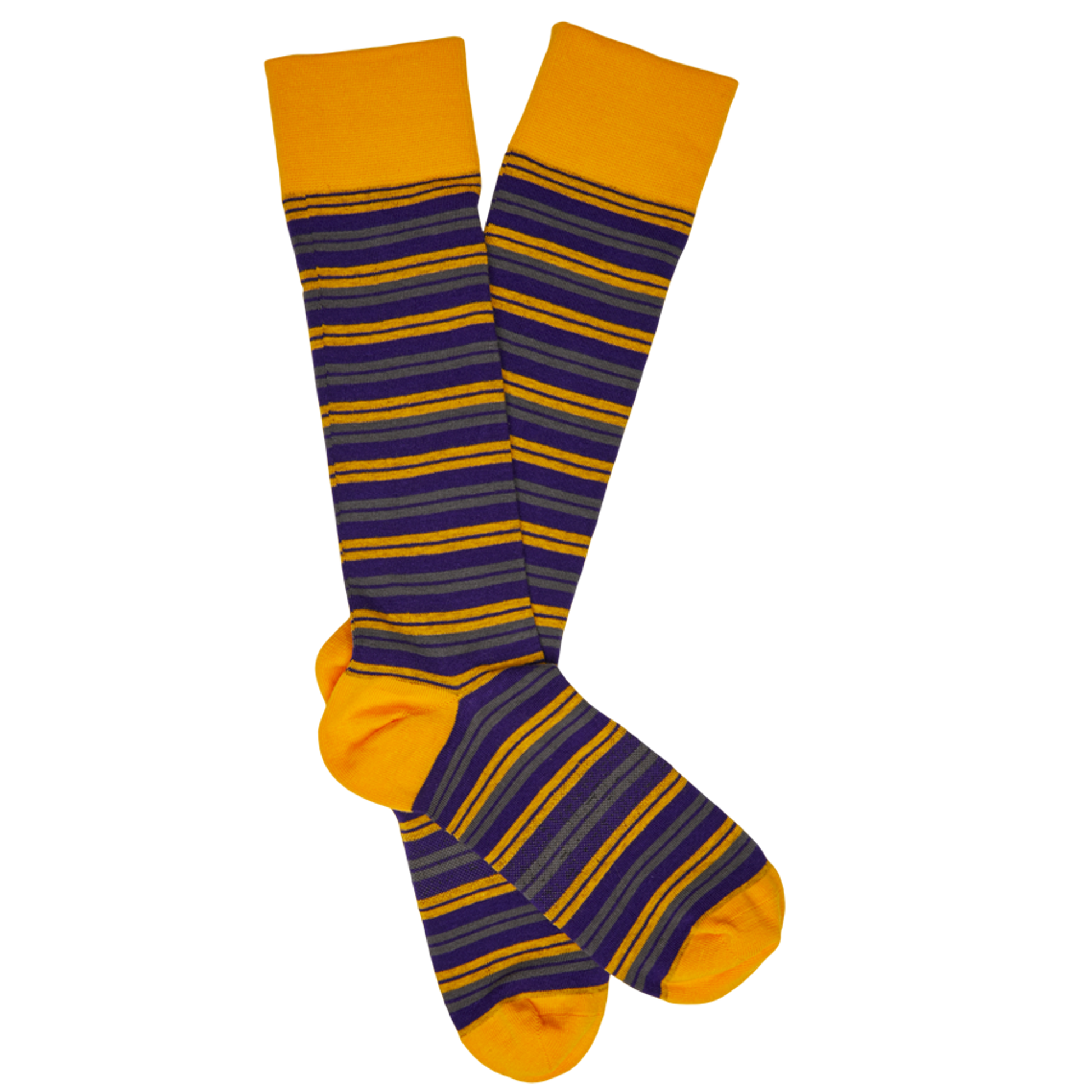 purple and gold stripe dress socks