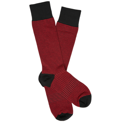 Wear DeadSoxy Red and Black - Mini Stripe Socks