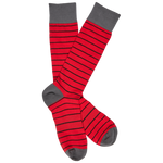 Wear DeadSoxy Red and Black - Wide Stripe Socks