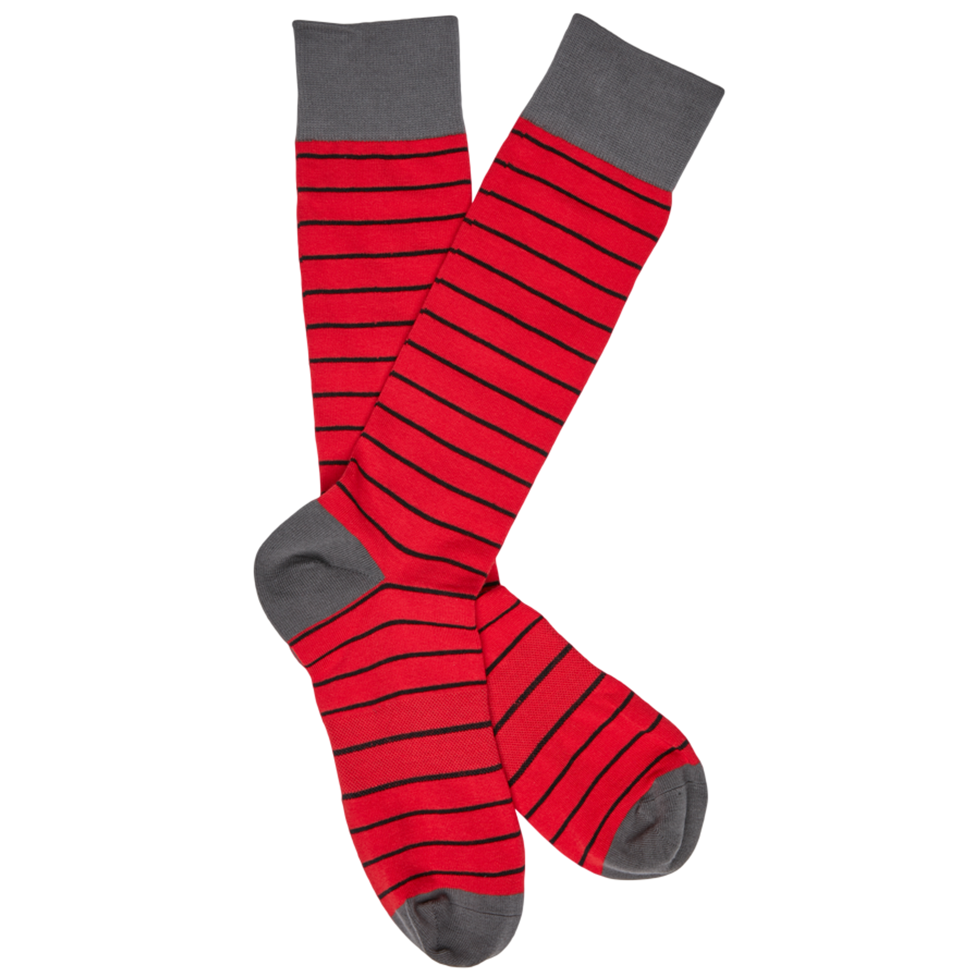 Wear DeadSoxy Red and Black - Wide Stripe Socks