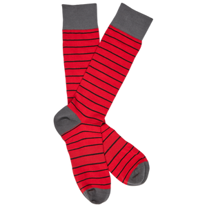 Wear DeadSoxy Red and Black - Wide Stripe Socks