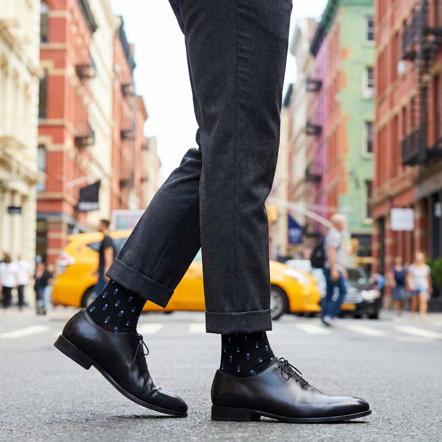 Lloyd Dress Socks | Black Micro Pattern | DeadSoxy Lloyd Dress Socks | Black Micro Pattern | DeadSoxy