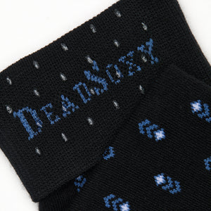 Close-up of Lloyd dress sock welt detail showing black ribbed cuff