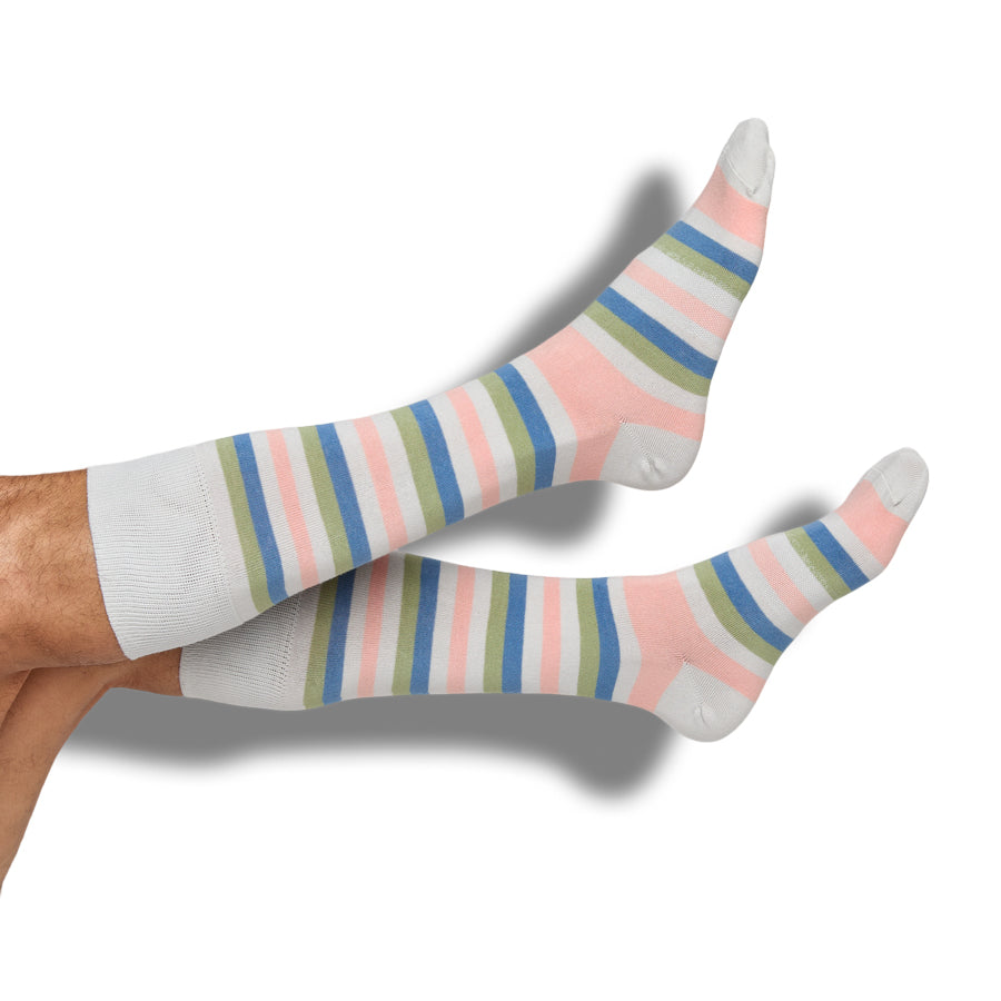 pastel dress socks Bubblegum Vertical Stripes