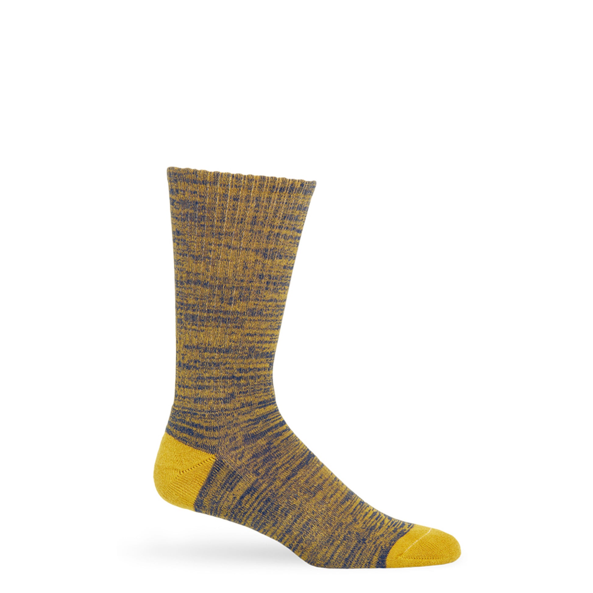 gold and navy dip dyed white casual socks