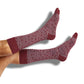 Maroon Texas Aggies United NIL casual socks with Howdy written up the leg