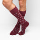 Maroon Howdy Dress Sock with repeating 'Howdy' text pattern and TrueStay technology.