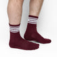 Maroon Retro Howdy Casual Crew Socks