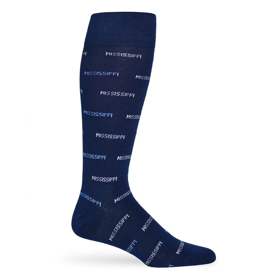 Navy Mississippi Dress Socks