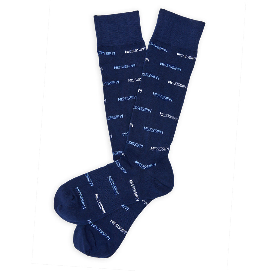 Navy Mississippi Dress Socks