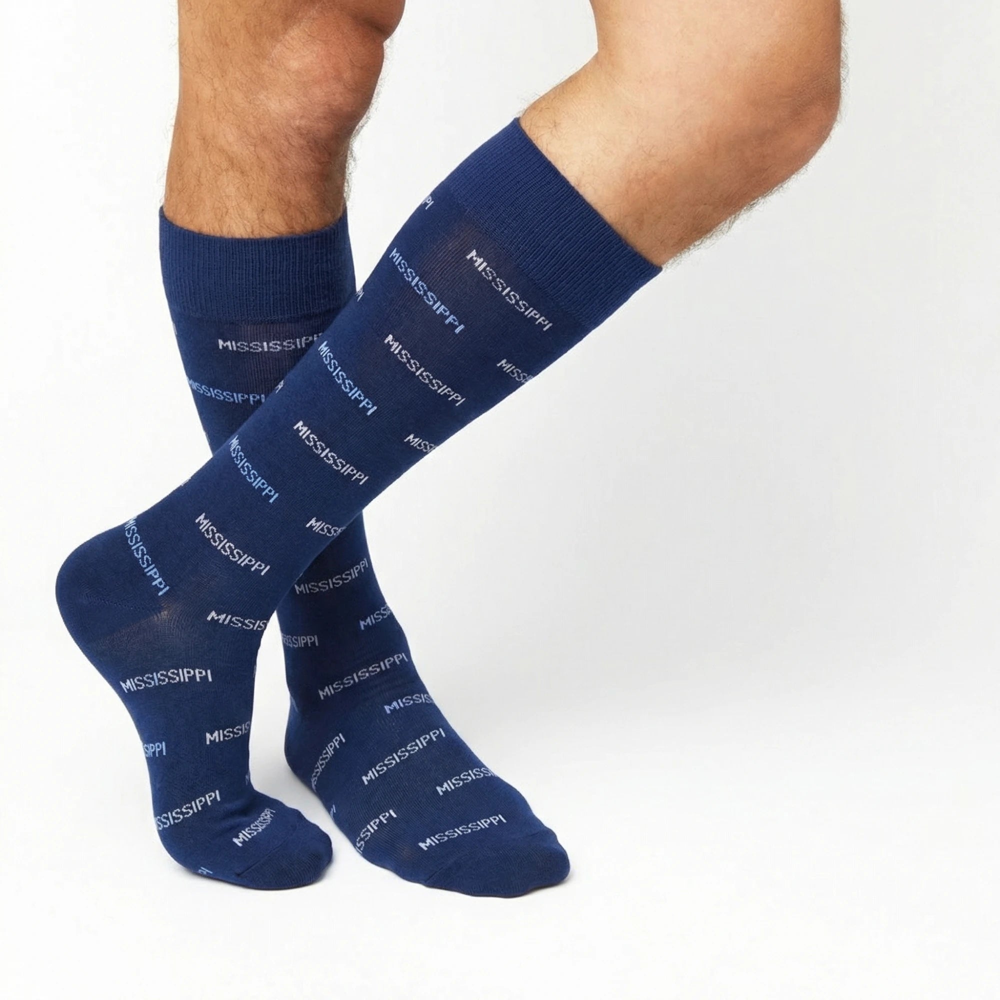 Navy Mississippi Dress Socks | Officially Licensed