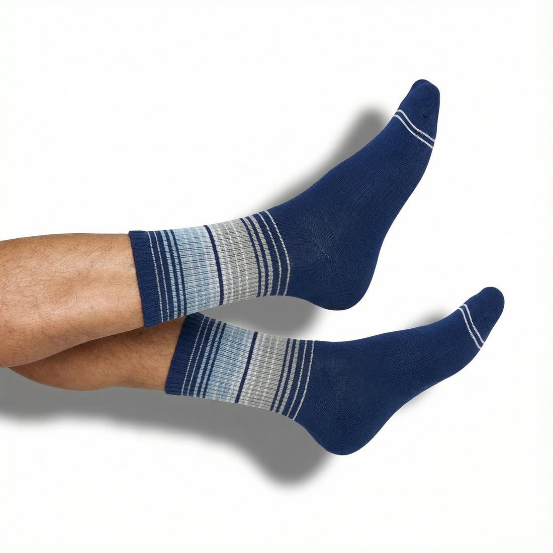 Navy Ombre Stripe Casual Crew