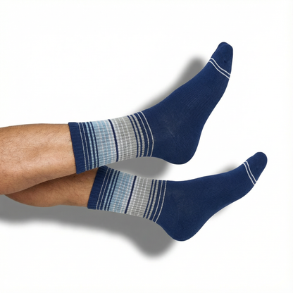 Navy Ombre Stripe Casual Crew