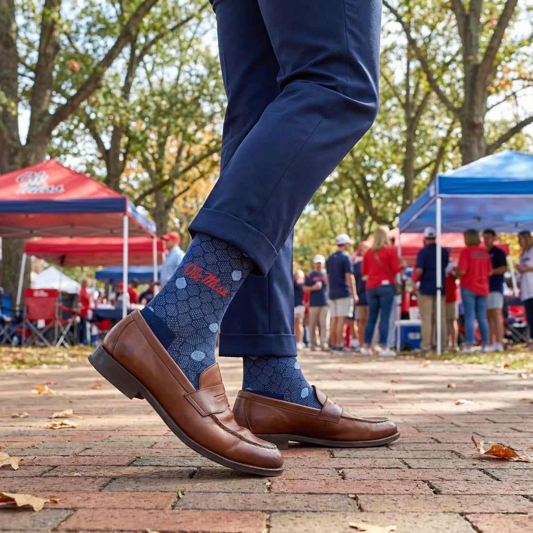 Navy Powder Mesh Dot Dress Socks