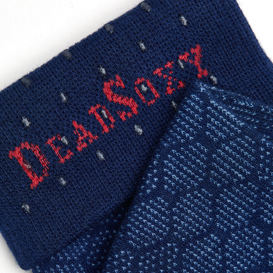 Navy Powder Mesh Dot Dress Socks