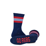Navy Go Rebs Casual Crew Socks