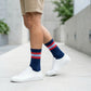 Navy Go Rebs Casual Crew Socks