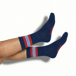 Navy Go Rebs Casual Crew Socks