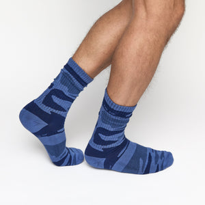 navy camo casual crew socks standing
