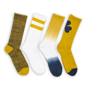 navy and gold birdseye dress socks
