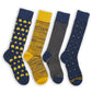 white casual socks with two gold retro stripes