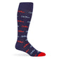Navy Ole Miss Script - Dress Socks