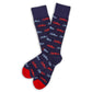 Navy Ole Miss Script - Dress Socks