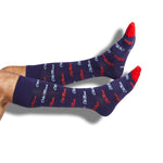 Wear DeadSoxy Navy Ole Miss Script - Dress Socks