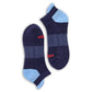 Navy Ankle socks with powder blue heel and Ole Miss on the toe.