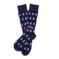 Ole Miss Powder Blue Dress Socks 2-Pack with Mississippi state outlines and Ole Miss logo laid out flat.