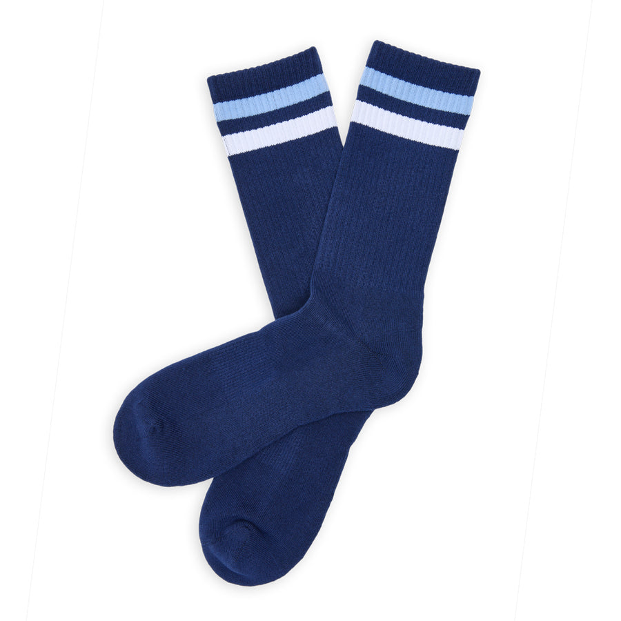 Navy White Retro Stripe