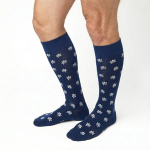 Navy Magnolia Dress Socks