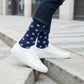 Navy Magnolia Dress Socks