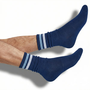Navy White Retro Stripe
