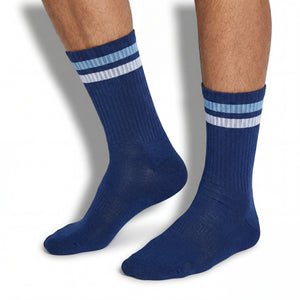 Navy White Retro Stripe