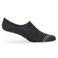 Beau no-show socks worn, showing the low-cut invisible fit in solid charcoal