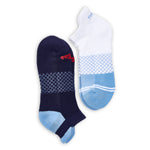 Navy and White Ole Miss Ankle socks 2 pack sock bundle.