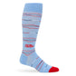 Powder Wave Stripe Dress Socks displayed against a white background.