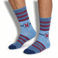 DeadSoxy Red & Blue 4-Pack — Ole Miss Powder M Stripe casual crew, close-up worn detail