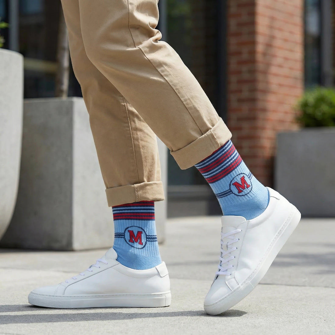 Powder M Stripe Casual Crew