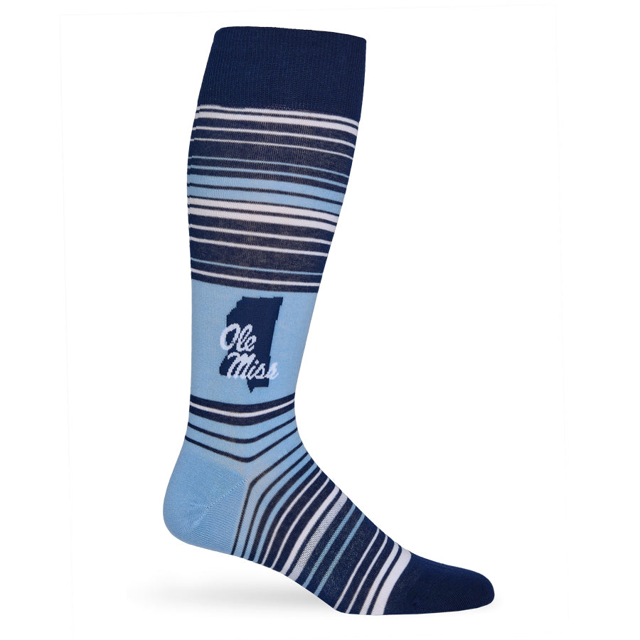 Powder Navy Stripe State Dress Socks